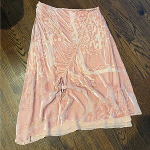 Y2K Fenn Wright Manson pale blush skirt asymmetrical tie detail